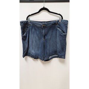 Lane Bryant Dark Wash Mid-Length Denim Shorts